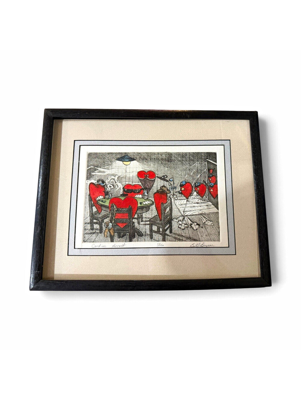 Bill Boyan "Cardiac Arrest" Signed Numbered Art Print Matted & Framed